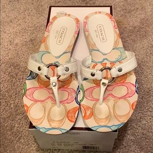 Coach white sandals